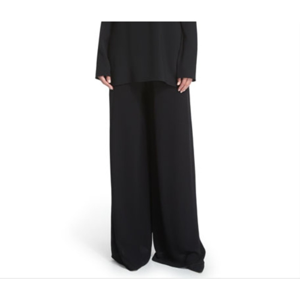MARINA Black Women's FLARE WIDE LEG Pull-On elastic waist palazzo Pants Sz 16